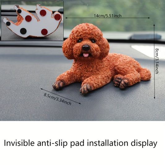 Miniature Teddy Dog Car Accessory - Cute Decorative Figurine for Home, Desktop, Car Interior, and Office Decor - Fun Gift Idea for Car Enthusiasts and Dog Lovers!