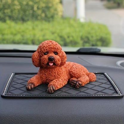 Miniature Teddy Dog Car Accessory - Cute Decorative Figurine for Home, Desktop, Car Interior, and Office Decor - Fun Gift Idea for Car Enthusiasts and Dog Lovers!