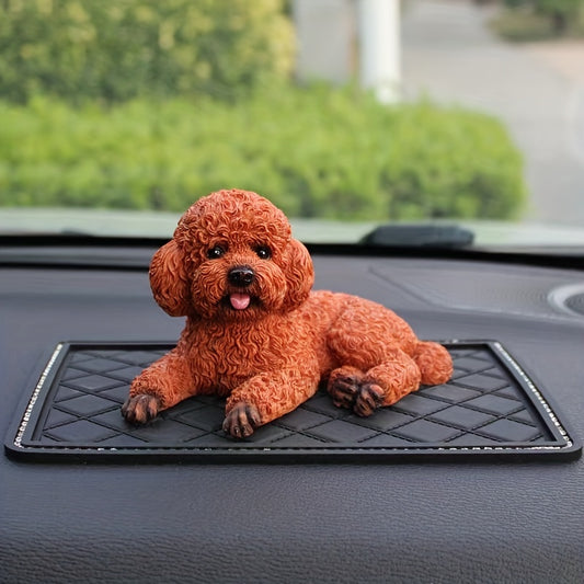Miniature Teddy Dog Car Accessory - Cute Decorative Figurine for Home, Desktop, Car Interior, and Office Decor - Fun Gift Idea for Car Enthusiasts and Dog Lovers!